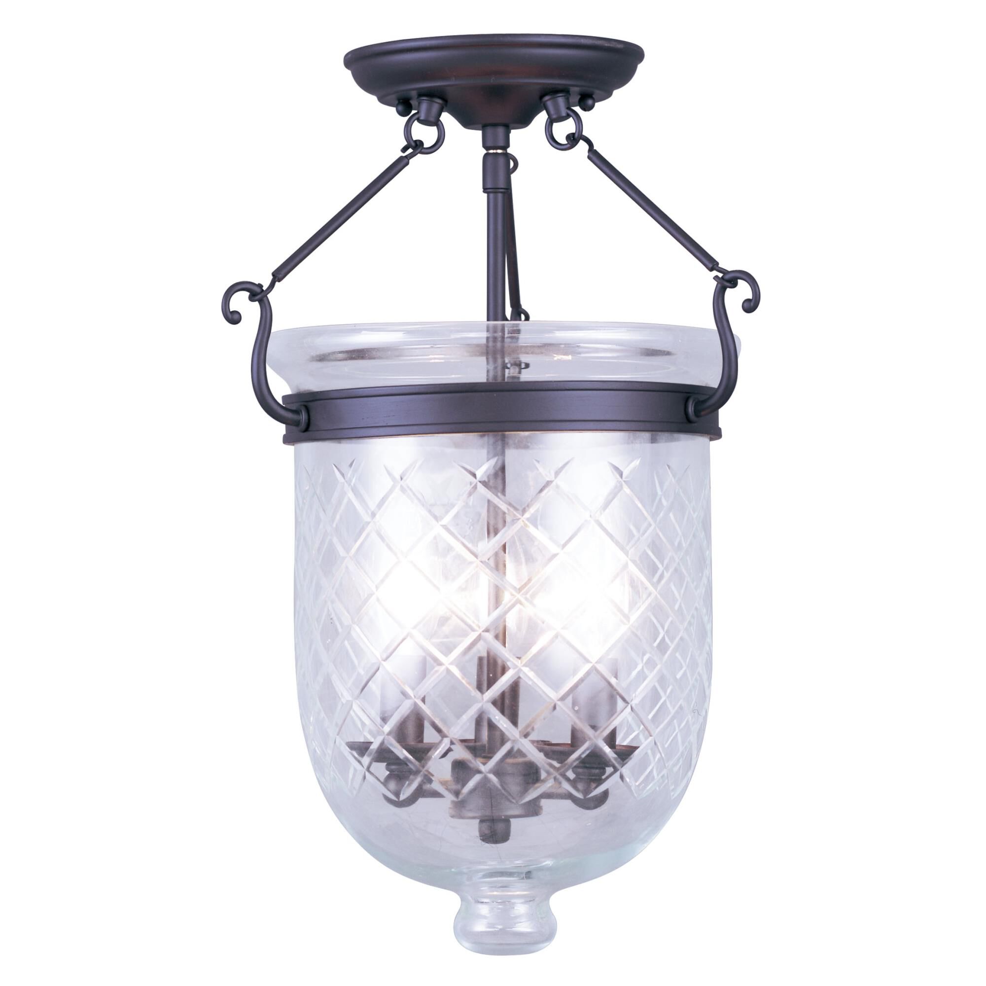 Jefferson 12 Inch 1 Light Semi Flush Mount by Livex Lighting